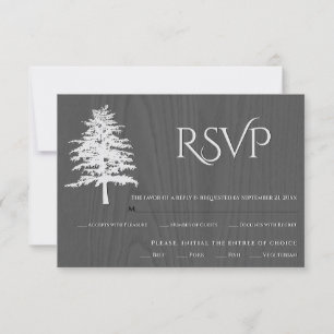 RSVP-Karte aus rustikalem Baumgrau RSVP Karte