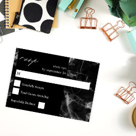 RSVP-Karte aus schwarzem Marmor RSVP Karte