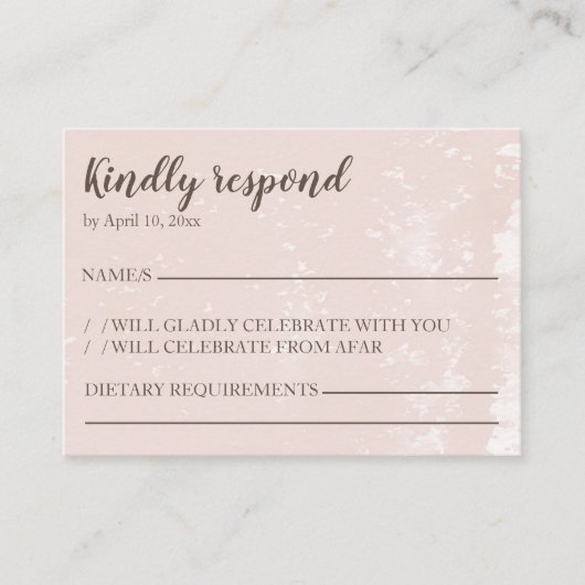 RSVP-Karte bitte auf moderne Blüte reagieren Begleitkarte (Vorderseite)