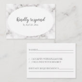 RSVP-Karte bitte auf modernes Marmor antworten Begleitkarte (Vorne/Hinten)