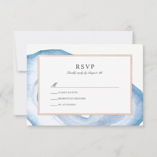 RSVP-Karte | Blau RSVP Karte (Vorderseite)