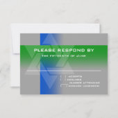 RSVP-Karte blau und grün auf jeder Farbe RSVP Karte (Vorderseite)