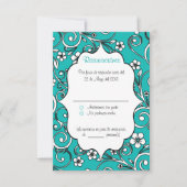 RSVP-Karte "Blau und Schwarz" Einladung (Vorderseite)