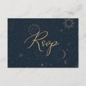 RSVP-Karte "Celestial Sun and Moon Stars" Begleitkarte (Rückseite)