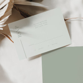 RSVP-Karte "Clean Line Sage Green Minimalistisch W RSVP Karte