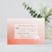 RSVP-Karte "Coral Starfish Tropical Wedding" RSVP Karte (Stehend Vorderseite)