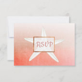 RSVP-Karte "Coral Starfish Tropical Wedding" RSVP Karte (Rückseite)