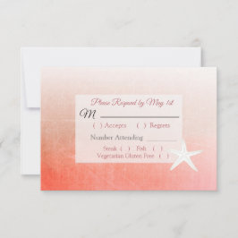 RSVP-Karte "Coral Starfish Tropical Wedding" RSVP Karte