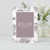 RSVP-Karte der rosafarbenen Rose RSVP Karte (Stehend Vorderseite)