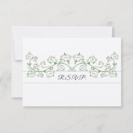 RSVP-Karte der weißen Blume Kletterpflanze RSVP Karte