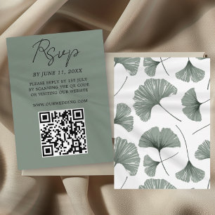 RSVP-Karte des modernen Magazins Green Ginkgo Leaf RSVP Karte