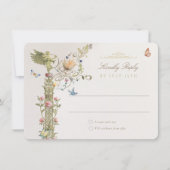RSVP-Karte des Mythischen Gartens für verzauberte Einladung (Vorderseite)