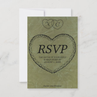 RSVP-Karte des Toskanischen grünen Herzens RSVP Karte