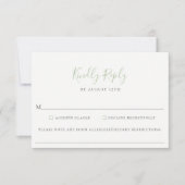 RSVP-Karte "Dusty Sage Green Wedding Food Allergy" RSVP Karte (Vorderseite)