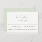 RSVP-Karte "Dusty Sage Green Wedding Food Allergy" RSVP Karte (Vorne/Hinten)