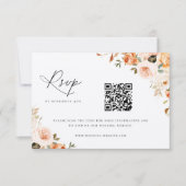 RSVP-Karte "Earthy Autumn Floral Wedding QR Code" RSVP Karte (Vorderseite)