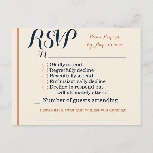 RSVP-Karte Einladungspostkarte (Vorderseite)