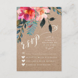RSVP KARTE | Elegant floral Rustikaler Frühling Tü