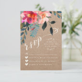 RSVP KARTE | Elegant floral Rustikaler Frühling Tü (Stehend Vorderseite)