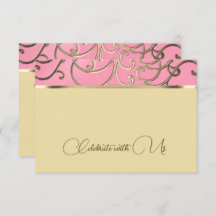 RSVP-Karte Elegant Rosa und Gold Filigree