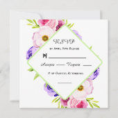 RSVP Karte | Elegante Hochzeit von Wasserfarben (Vorderseite)
