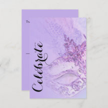 RSVP-Karte Elegante Masquerade Lila und rosa