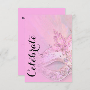 RSVP-Karte Elegante rosa Masquerade RSVP Karte