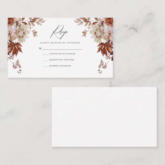 RSVP-Karte fallen Begleitkarte (Vorne/Hinten)