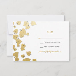RSVP-Karte: Fallende Blätter mit Goldfolie RSVP Karte