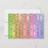 RSVP-Karte Farbige Regenbogensterne Damask RSVP Karte (Vorderseite)