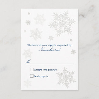 RSVP-Karte "Frosty Winter Snowflake" RSVP Karte