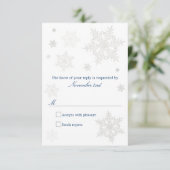 RSVP-Karte "Frosty Winter Snowflake" RSVP Karte (Stehend Vorderseite)