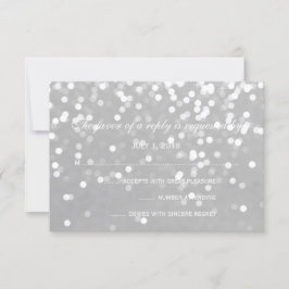 RSVP-Karte - funkelnde Wedding Gray Silver RSVP Karte