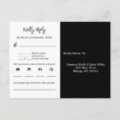 RSVP-Karte für abstrakte Botanische Hochzeitmenüs Postkarte (Rückseite)