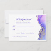 RSVP-Karte für abstrakte Lavendeltinken RSVP Karte (Vorderseite)