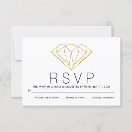 RSVP-Karte für abstraktes Gold Glitzer RSVP Karte