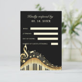 RSVP-Karte für abstraktes Piano RSVP Karte (Stehend Vorderseite)