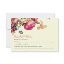 RSVP-Karte für antike Vintage Blumenzwiebeln