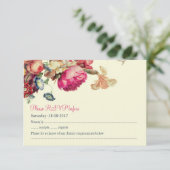 RSVP-Karte für antike Vintage Blumenzwiebeln RSVP Karte (Stehend Vorderseite)