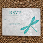 RSVP-Karte für aquamarine Libellenhochzeit RSVP Karte