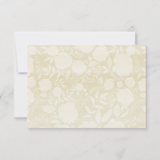 RSVP-Karte für Aquarellblumen + Goldene Akzente Einladung (Rückseite)