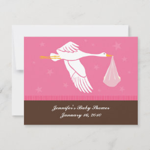 RSVP-Karte für Babydusche - Rosa und Braun RSVP Karte