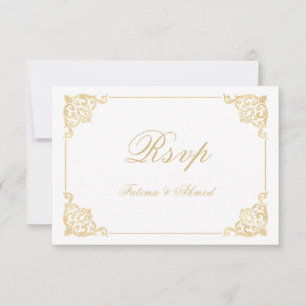 RSVP-Karte für Barock White Islamic Wedding RSVP Karte