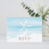 RSVP-Karte für Beach Wedding RSVP Karte (Stehend Vorderseite)
