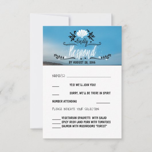 RSVP-Karte für Beach Wedding RSVP Karte (Vorderseite)