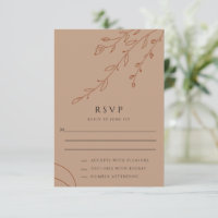 RSVP-Karte für beige Botanische Hochzeit