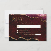 RSVP-Karte für Black & Burgund Gold RSVP Karte (Vorderseite)