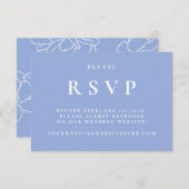 RSVP-Karte für blaue und weiße Botanische Elegante RSVP Karte (Vorne/Hinten)