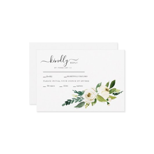 RSVP-Karte für Blume Swash RSVP Karte (Vorderseite/Rückseite Beispiel)