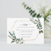 RSVP-Karte für Blumengold RSVP Karte (Stehend Vorderseite)